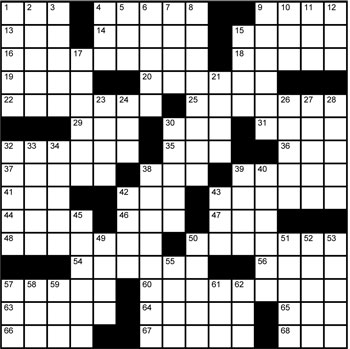 Halftime Crossword Grid