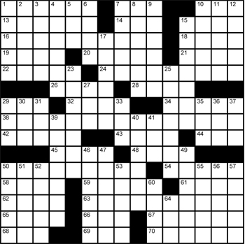 Halftime Crossword Grid