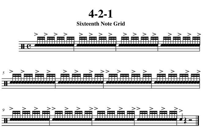 4-2-1 Sixteeenth Note Grid