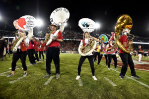 Members of the LeLand Standford Junior University Marching Band