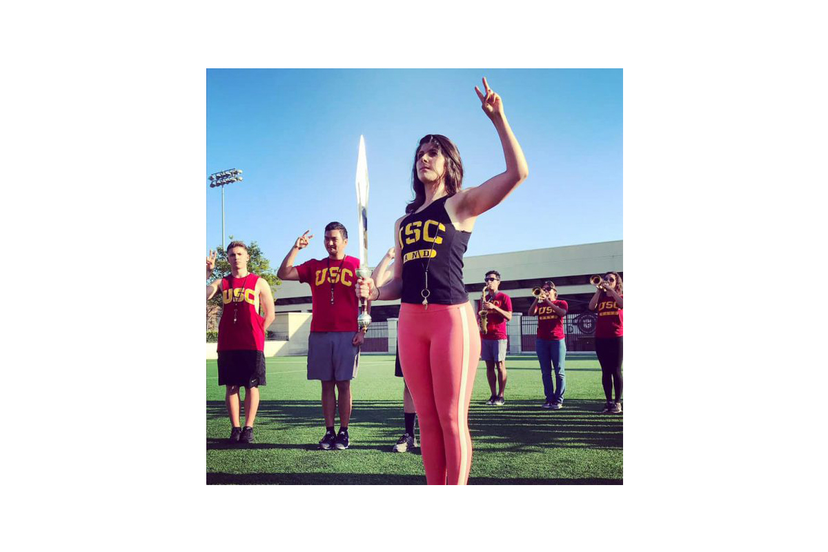 University of Southern California’s First Female Drum Major Halftime