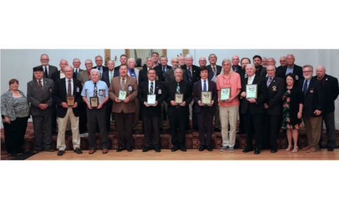A photo of the 2019 World Drum Corps Hall of Fame Inductees.