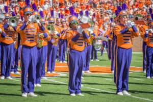 A photo of Clemson University Tiger band.