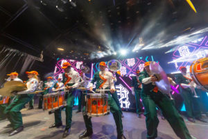 A photo of the University of Miami's Band of the Hour.