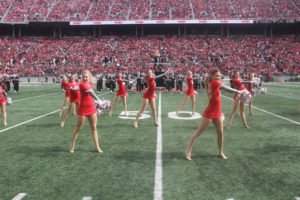 A photo of The Ohio State Marching Band.