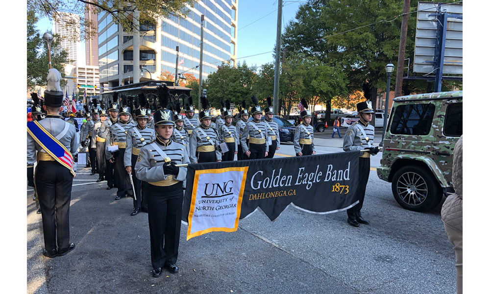 A photo of the University of North Georgia (UNG) marching band.