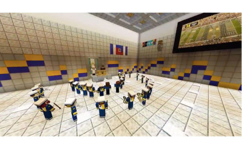 Michigan Marching band featured on Minecraft.